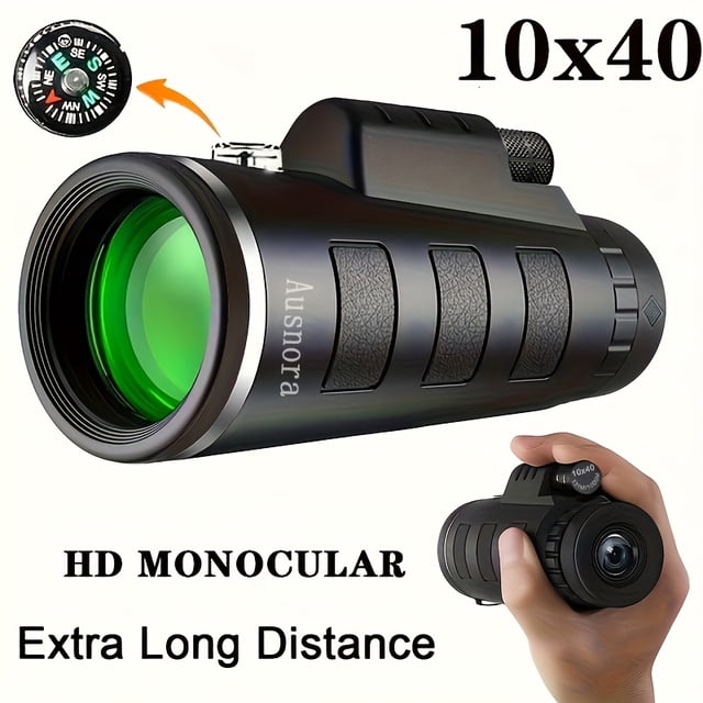 QUTETN 10X40 Portable High-Power HD Monocular Telescope with 10X Magnification, Suitable for Outdoor Travel, Camping, Bird Watching, Concerts, And As a Festival Gift.