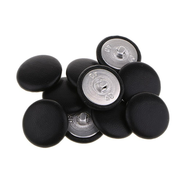 Black Leather Button. Black Leather Covered Button 