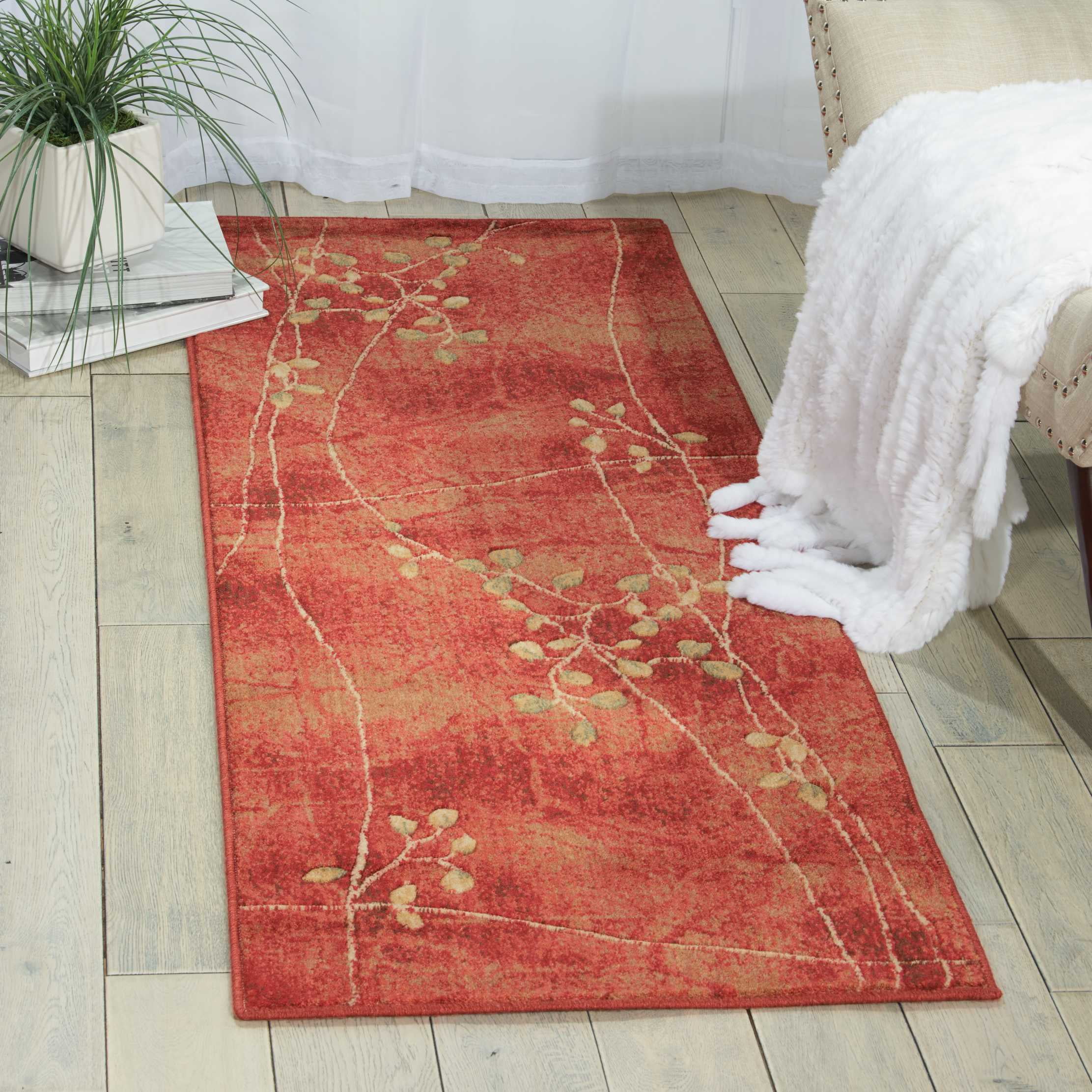 Nourison Somerset Botanical Flame Area Rug
