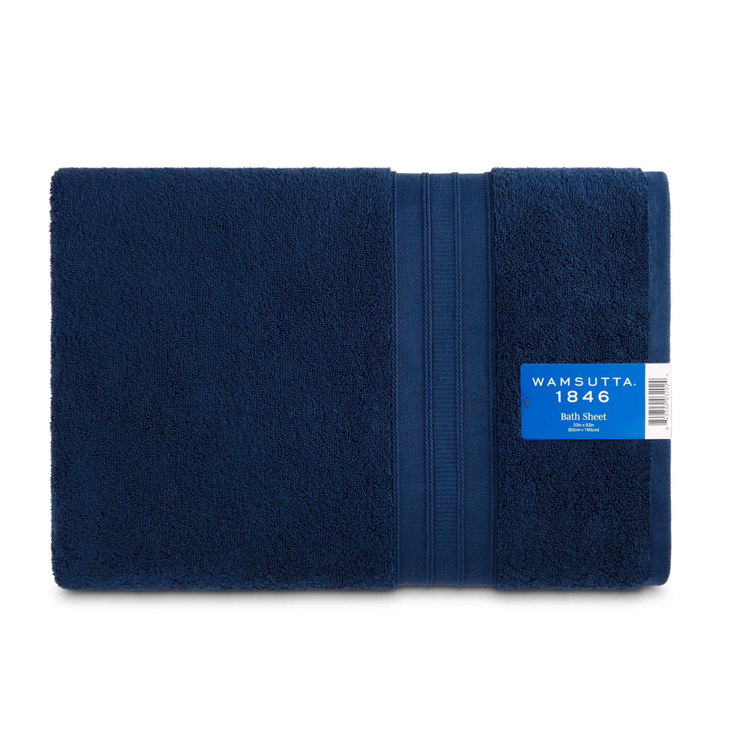 Wamsutta 1846 Luxury Solid Bath Sheet 2 Piece Set, Navy