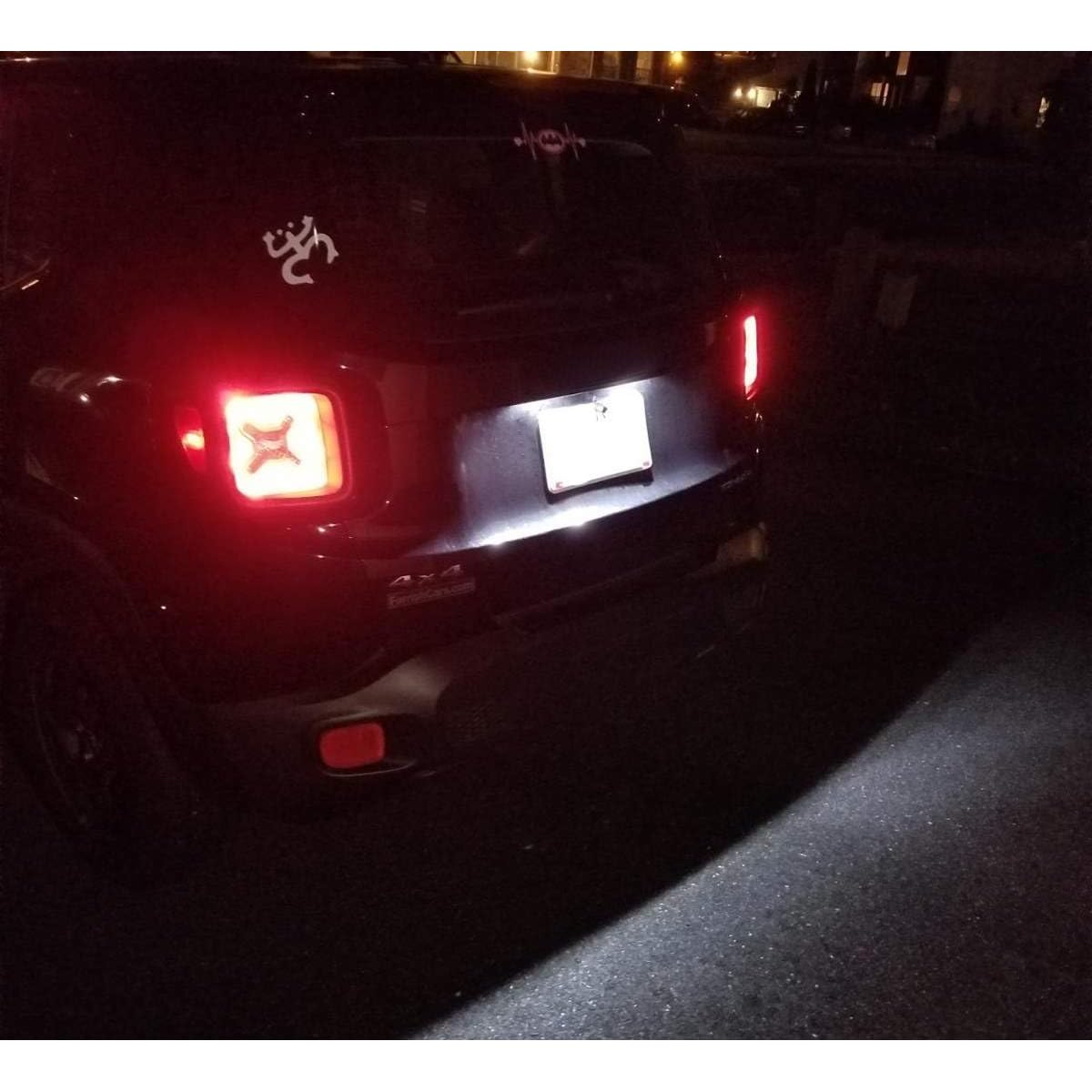 OEM-Fit 3W Full LED License Plate Light Kit For Jeep 2015-up Renegade, Powered by 18-SMD Xenon White LED & Can-bus Error Free