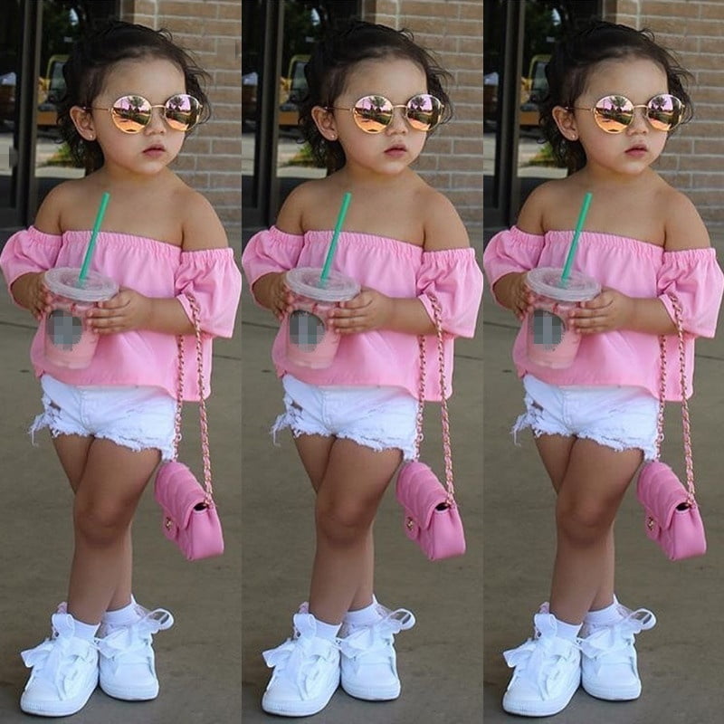 light pink off the shoulder shirt