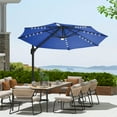 thumbnail image 1 of 10FT Offset Cantilever Patio Umbrella with Solar-Powered LED Lights - 360° Rotation & Easy Tilt - Waterproof Polyester Shade - Cross Base Included - Outdoor Sun Shade, 1 of 12