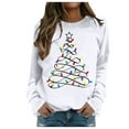 thumbnail image 2 of Christmas Tree Sweatshirts for Women 2025 Long Sleeve Crewneck Casual Holiday Graphic Sweatshirt Pullover Tops, 2 of 5