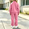 thumbnail image 5 of Kids Girls' 2-Piece Tracksuit Set Half Zip Pullover Sweatshirt and Jogger Sweatpants Long Sleeve Activewear Casual Lounge Wear for Sports Running Play, 5 of 5