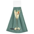 thumbnail image 7 of Yayeee Kitchen Hanging Hand Towels Set of 2 with Loop Bathroom Absorbent Tie Towel, Beige Martini, 7 of 7