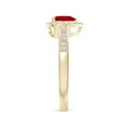 thumbnail image 4 of ANGARA Natural Heart-Shaped Ruby Halo Ring with Diamond Accents in 14K Yellow Gold for Women (Size-6mm) | July Birthstone, Birthday, Anniversary, Jewelry Gift for Women | Natural Ruby Ring, 4 of 9