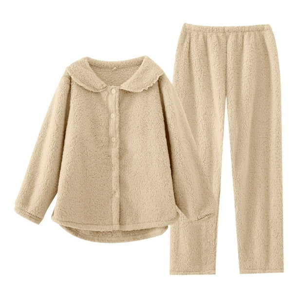 TJAZFJPA Matching Family Pajamas Matching Pajama Sets for Women Velvet Flannel Thick Thermal Thick Pants Matching Pajama Sleepshirts Sets Women Flannel Pajamas Women Petite Walmart