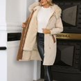 thumbnail image 4 of Vedolay Coat for Women Winter Cardigan Coat Long Sleeve Open Front Loose Coat Beige,L, 4 of 5