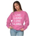 thumbnail image 5 of Live Laugh Love Llama Alpaca Humor Women Crewneck Sweatshirt Brisco Brands 2X, 5 of 6