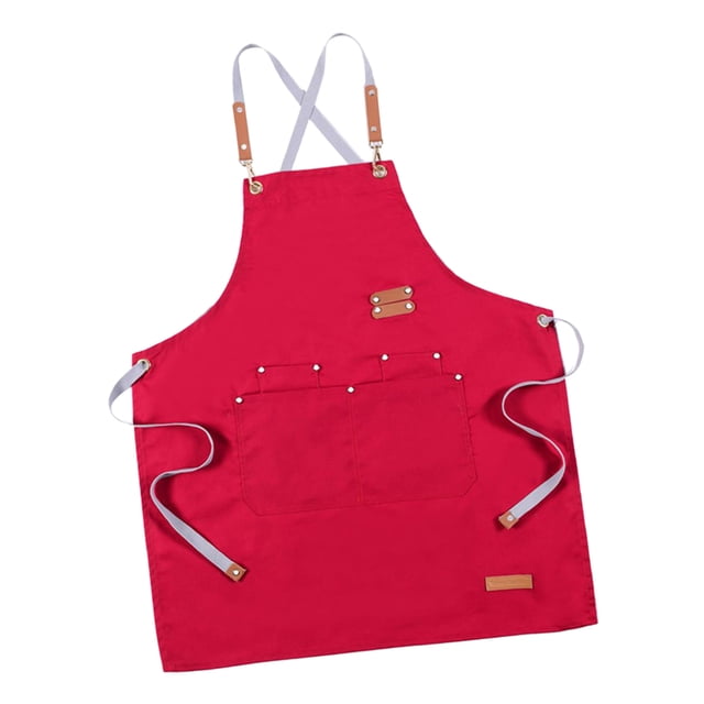 Delantal Colcomx de trabajo duradero y cómodo para mujeres adultas rojo 80x68cm