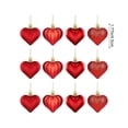 thumbnail image 2 of 12pcs/Bag  Valentine's Day Heart Hanging Ornaments - Romantic Decorative Accents for Parties, Weddings & Home Decor, Cute Lightweight Heart-Shaped Ornaments for Trees, Walls & Doorways, 1.77in, Red, 2 of 9