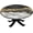 Black Grey Gold Marble, variant on Marble Round Fitted Tablecolth with Elastic Edge, Onyx Stone Pattern Fitted Table Cover Table Cloth for Kitchen Indoor Dining Outdoor Party Patio, Fits Tables up to 48" Diameter, Rustic Style