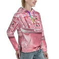 thumbnail image 6 of Picia Glittering Pink Bathtub Pattern Casual Women's Hoodie, Hooded Sweatshirt with Kangaroo Pocket, Comfortable Pullover with Eye-catching Drawstrings-Medium, 6 of 7