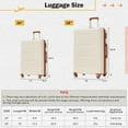 thumbnail image 2 of 4 Piece Luggage Sets, Hard Shell Suitcase 20/28 Inches with Expandable Travel Bag and Toiletry Bag, Lightweight Travel Luggage for Men Women, Khaki+Brown, 2 of 9