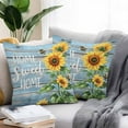 thumbnail image 2 of Sweet Home Outdoor Pillow Covers Pack of 2 Sunflower Vintage Rustic Lake Blue Stripe Wood Board Waterproof Throw Pillow Covers Decorative Cushion Cases for Patio Garden Tent Balcony Couch 20x20 inch, 2 of 8