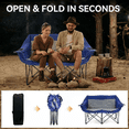 thumbnail image 4 of Double Oversized Camping Loveseat Chair – 2 Person Portable Folding Outdoor Lawn Chair with Cup Holder, Blue, 4 of 6