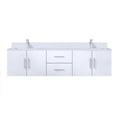 thumbnail image 3 of Geneva 72 in. W x 22 in. D Glossy White Double Bath Vanity, Cultured Marble Top, and Faucet Set, 3 of 11