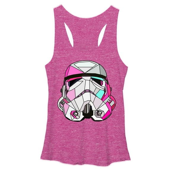Women's Star Wars Stained Glass Stormtrooper Racerback Tank Top Pink Heather Medium
