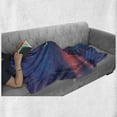 thumbnail image 6 of Nautical Soft Flannel Fleece Throw Blanket, Surreal Sky with Water Surface and Crescent Moon Fantasy Colors Scenery Image, Cozy Plush for Indoor and Outdoor Use, 70" x 90", Purple Pink, by Ambesonne, 6 of 6