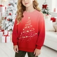 thumbnail image 2 of MKOSPLRT Xmas Tree Pullover Sweatshirts Kids 1-15Y Ugly Christmas Crew Neck Long Sleeve Sweatshirts Gradient Pullover Tops, 2 of 8