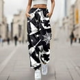 thumbnail image 2 of MuXi Women's Halloween Joggers With Pockets Fashion Casual Pants Halloween Printed Leggings Oversized Sportswear Comfortable Stretchy Trousers For Everyday Wear (Dark Purple,S), 2 of 4