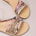 thumbnail image 5 of Juebong Sandals clearance Flat Sandals for Women Girls 2024 Cute Beach Strappy Slides Sandal Shoes Dress Casual Summer Gladiator Bohemian Flats, 5 of 5