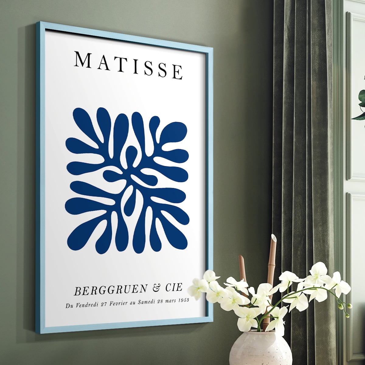 Matisse CCCI in Blue Solid Wood 22 x 28 Framed Print