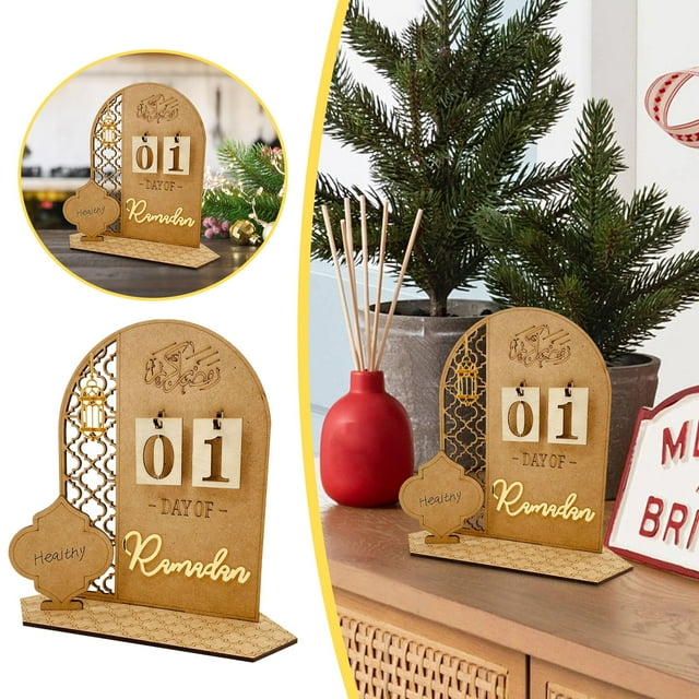 OLEEK Countdown Calendar Desktop Ornament Interactive Kids Table Home Advent Celebration