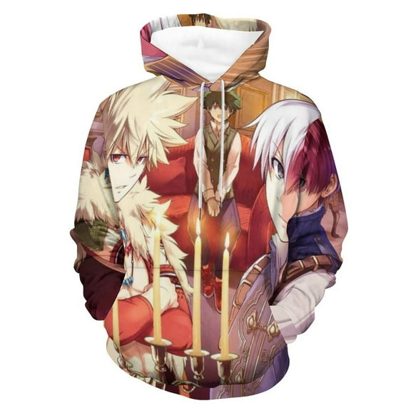 My Hero Academia Unisex Adult Hoodie Casual Hooded Sweatshirt Pullover Novelty 3D Printed Sweater Jacket S