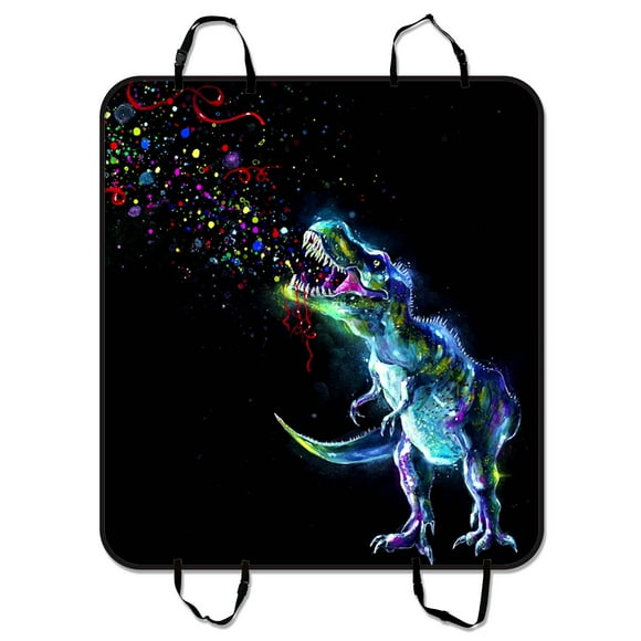 YUSDECOR Dinosaurs Rainbow Circles Space Pet Seat Cover Car Seat Cover for Pets Cargo Mats and Hammocks for Cars Trucks and SUVs 54x60 inches