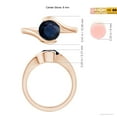 thumbnail image 5 of ANGARA Natural Semi Bezel-Set Solitaire 1.7 ct Blue Sapphire Bypass Ring in 14K Rose Gold for Women (Size-7.5mm) | September Birthstone, Anniversary, Jewelry Gift for Women | Natural Sapphire Ring, 5 of 10