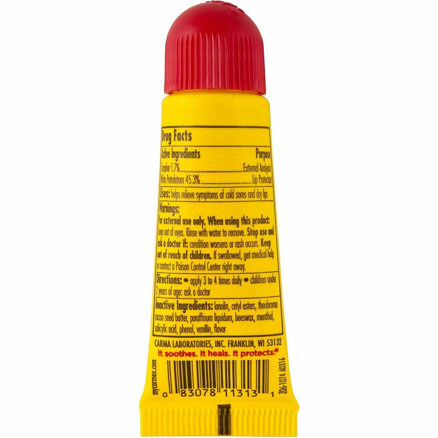 Carmex Orig Lip Balm Ultra Moisturizing, Classic Medicated, 0.35 oz, 4-Pack