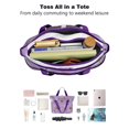 thumbnail image 4 of Tote Bag for Women - Purple Halloween Pattern Shoulder Bag - Large Utility Work Duffle Bag with Zipper Handbag for Travel, Work, Sprots, 4 of 5
