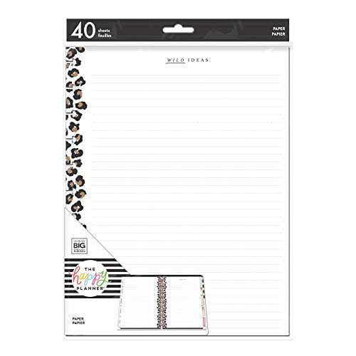 the happy planner big filler paper journaling planner accessories stay wild theme leopard print pre punched double sided lined paper 40 sheets walmart com