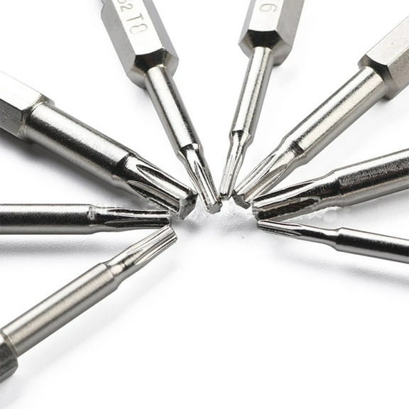 8Pcs Magnetic Torx Screwdriver Bits Set 50Mm Long Tamper Proof Security Drill Bit Screwdriver T5 T8 T9 T15 T20 T25 Fangkenuo