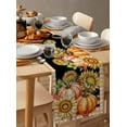 thumbnail image 3 of Orange Yellow Pumpkins Table Runner Watercolor Sunflower Plaid Farmhouse Tablerunners 13 x 36 Inch, Table Decorations Tabletop Scarf for Summer Gathering Holiday Farmhouse Kitchen Dining Decor, 3 of 6