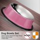 thumbnail image 4 of 2 Pieces Dog Bowls, Stainless Steel Dog Cat Bowls Pink 18cm, 4 of 4