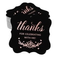 thumbnail image 1 of Inkdotpot Pack Of 100 Thanks For Celebrating With Me Birthday Paper Tags DIY Craft Bracket Shape Real Rose Gold Foil Hang Tags, 1 of 7
