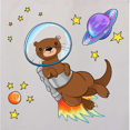 thumbnail image 4 of Inktastic Otter Space Cute Otter with Rocket Pack Tote Bag, 4 of 4