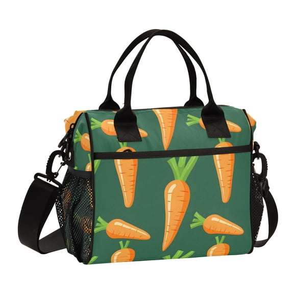 Ckdifva Carrots Cooler Bag Cooler Cooling Tote Lunch Bag Lunch Box Front Pocket with Shoulder Strap