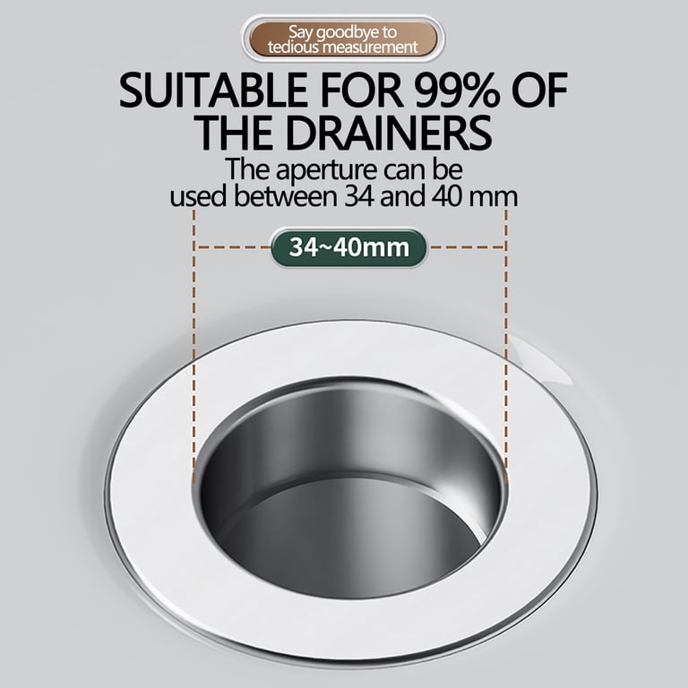 2-Pack Bathroom Sink Stopper Hair Catcher With Stainless Steel Filter - Pop-Up Drain Strainer For 1.1-1.37" Holes