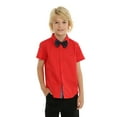 LittleSpring Toddler Boy Black Dress Shirt for Boys Summer Shirts Short