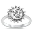 thumbnail image 1 of Sun and Moon Wholesale Ring .925 Solid Sterling Silver Band Jewelry Female Male Unisex Size 9, 1 of 4