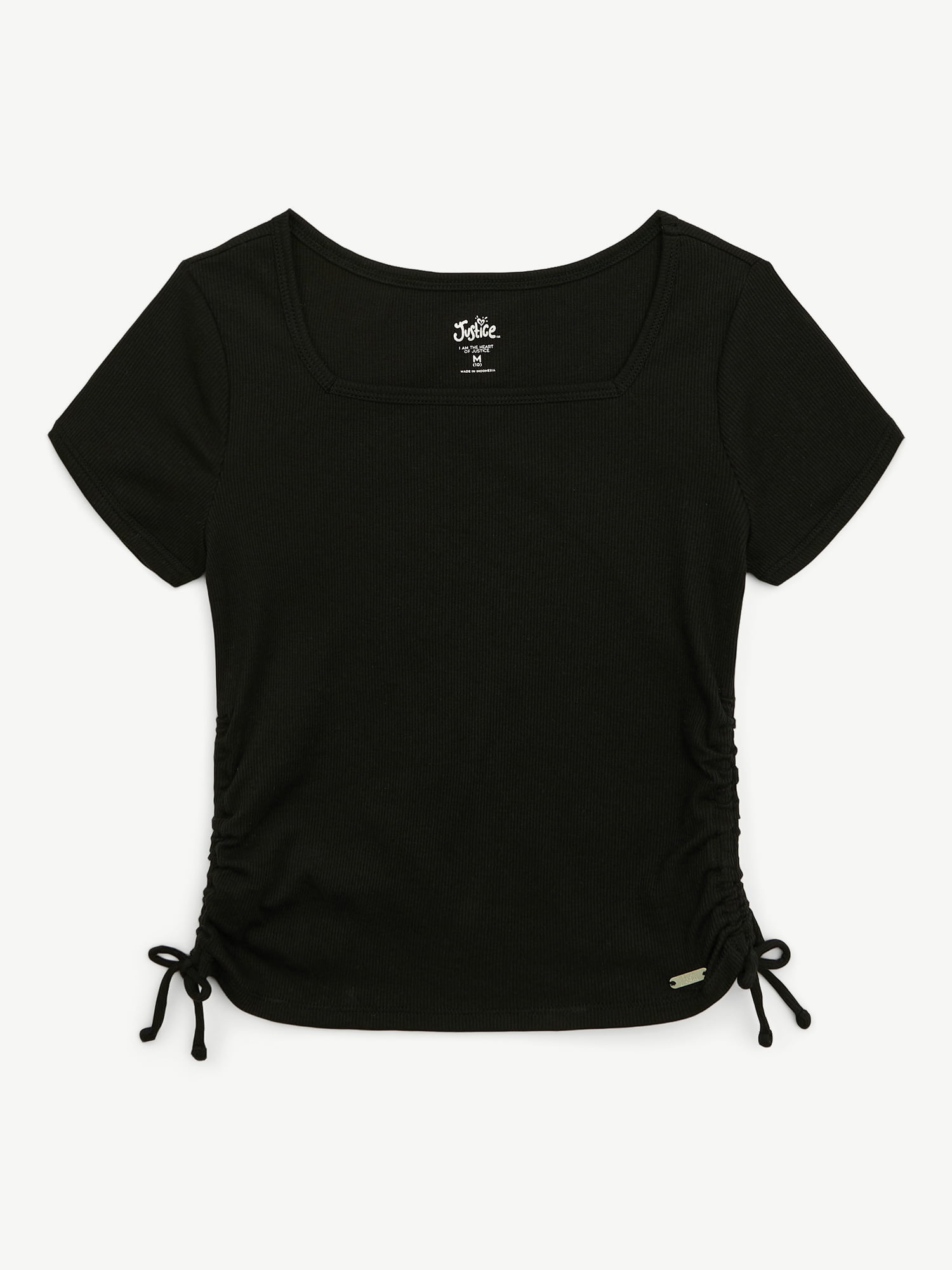 Justice Girls Square Neck Short Sleeve Top, Sizes XS - XLP