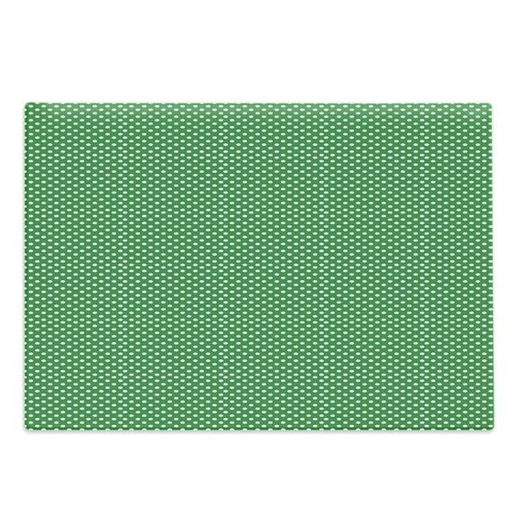Abstract Green Cutting Board, Polka Dots Repetitive Simple Monochrome Design Geometric Rounds, Decorative Tempered Glass Cutting and Serving Board, in 3 Sizes, by Ambesonne