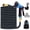 Blue/Black, variant on Curved Floor Door Stopper, Quickly Installed Wall Protector, Wall Protectors from Door Knobs, Floor Door Stop with Mounting Hardware Included - Satin Nickel - 2.5 Inch