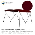 thumbnail image 3 of Seamander 3 Bow Bimini Top Boat Cover with Rear Support Pole and Storage Boot, 46" Height,Burgundy, 3 of 5