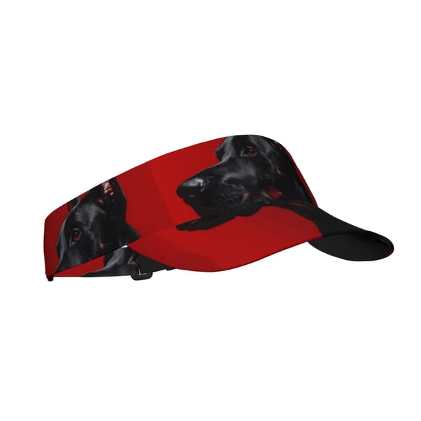 Balery Black Dog Red Background Gorra deportiva con visera ajustable para mujer y hombre (talla única)