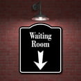 thumbnail image 2 of Waiting Room Down Arrow BLACK Aluminum Composite Sign, 15"x18", 2 of 9